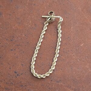 Vintage 14k Gold Rope Chain Single Earring